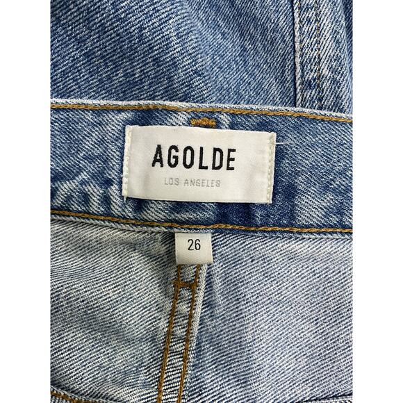 Agolde High Rise Blue Cotton Baggy Taper Jeans Size 26 - Picture 4 of 5
